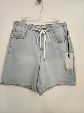 Oat New York Light Blue Denim Drawstring Shorts